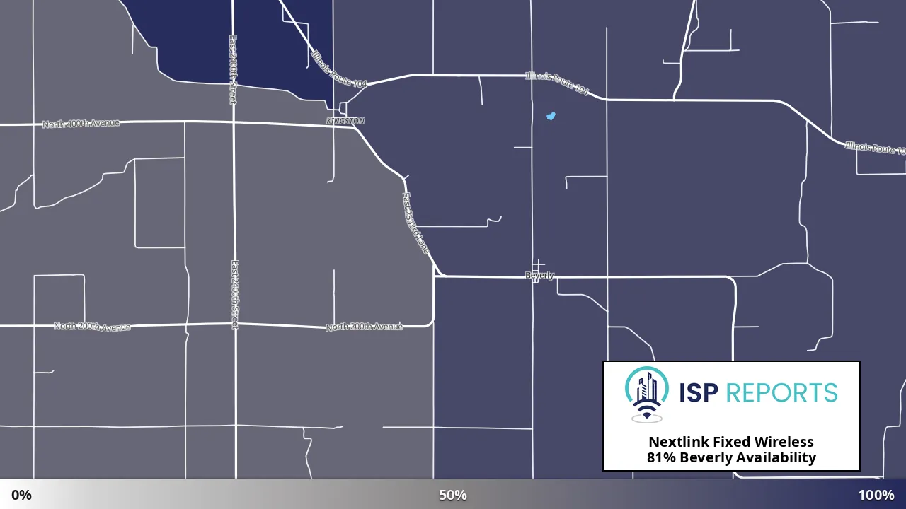 Beverly, IL map of internet availability