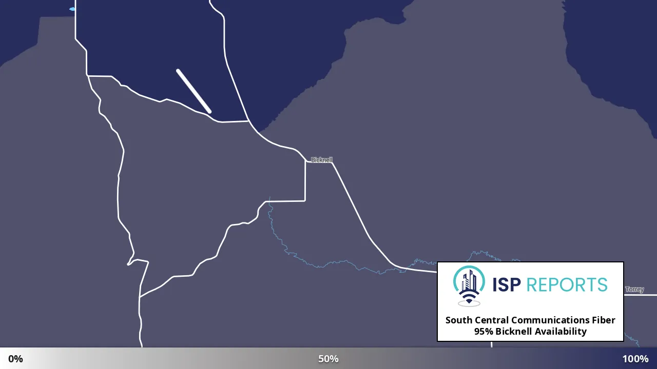 Bicknell, UT map of internet availability