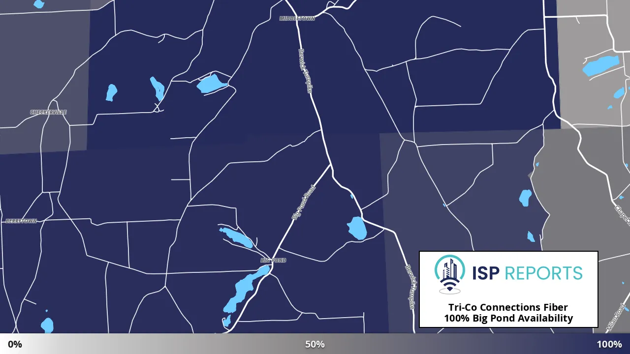 Big Pond, PA map of internet availability