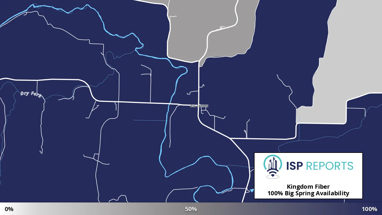 Big Spring, MO map of internet availability