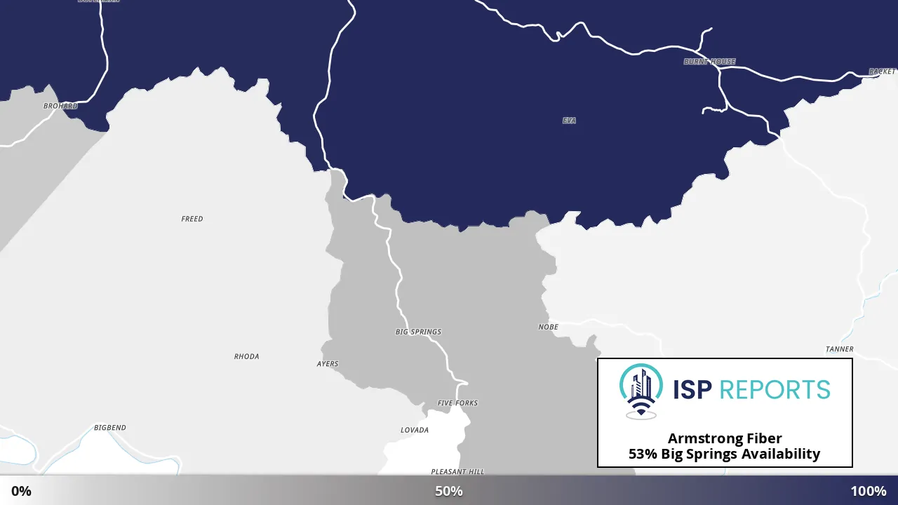 Big Springs, WV map of internet availability