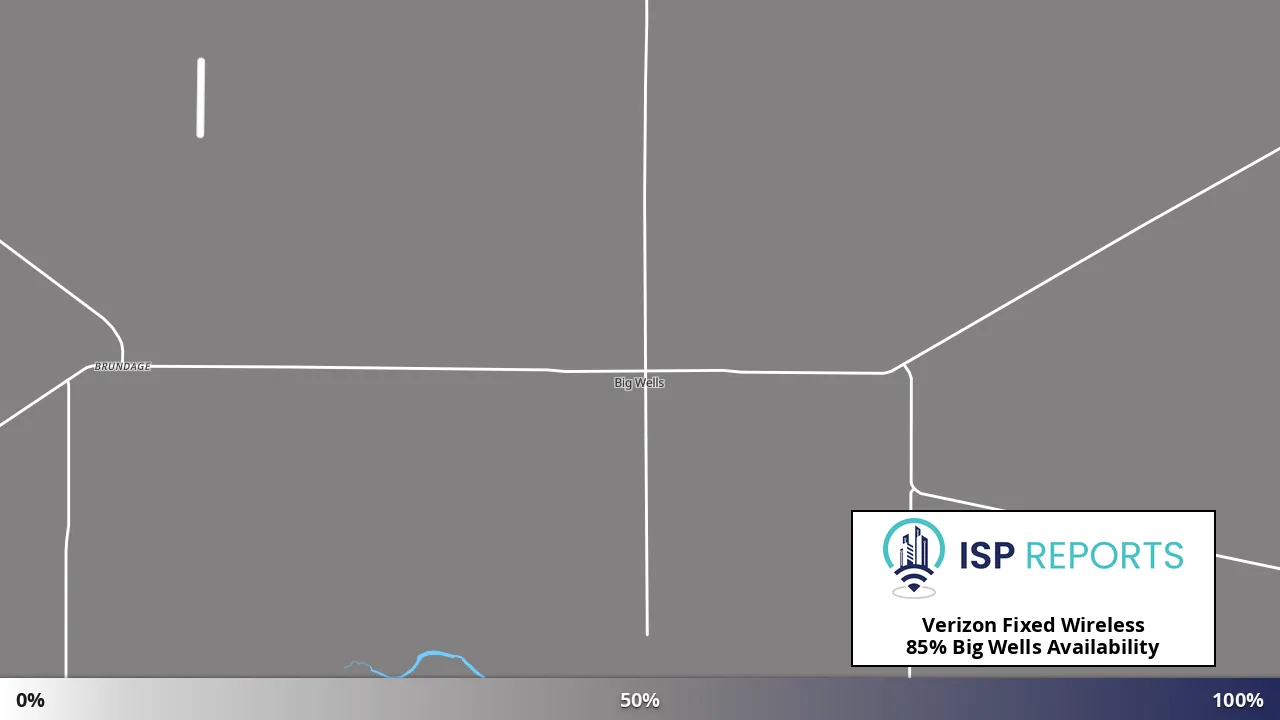 Big Wells, TX map of internet availability