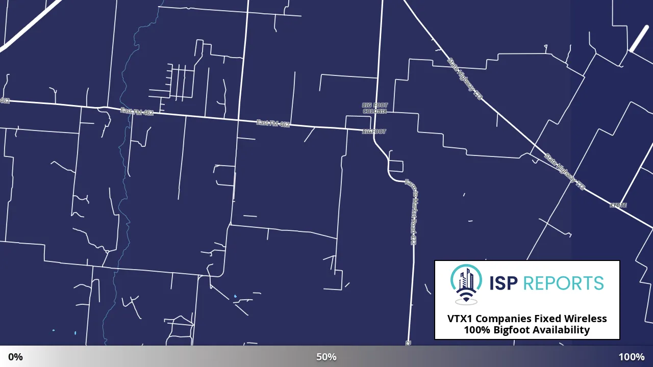 Bigfoot, TX map of internet availability