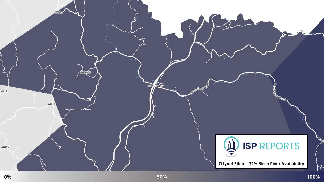 Birch River, WV map of internet availability
