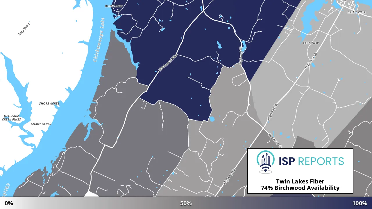 Birchwood, TN map of internet availability