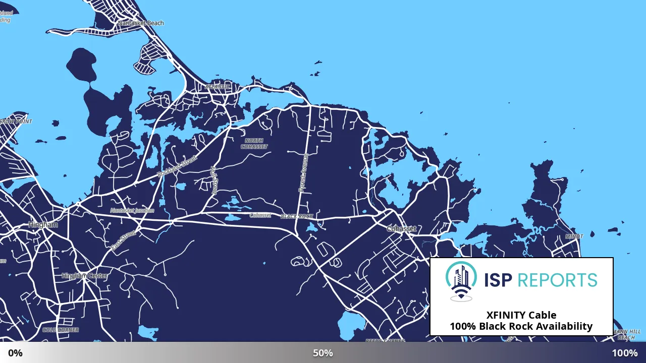 Black Rock, MA map of internet availability