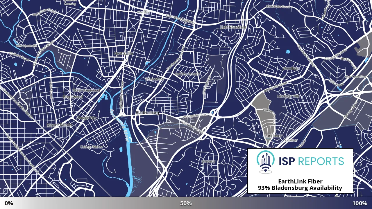 Bladensburg, MD map of internet availability