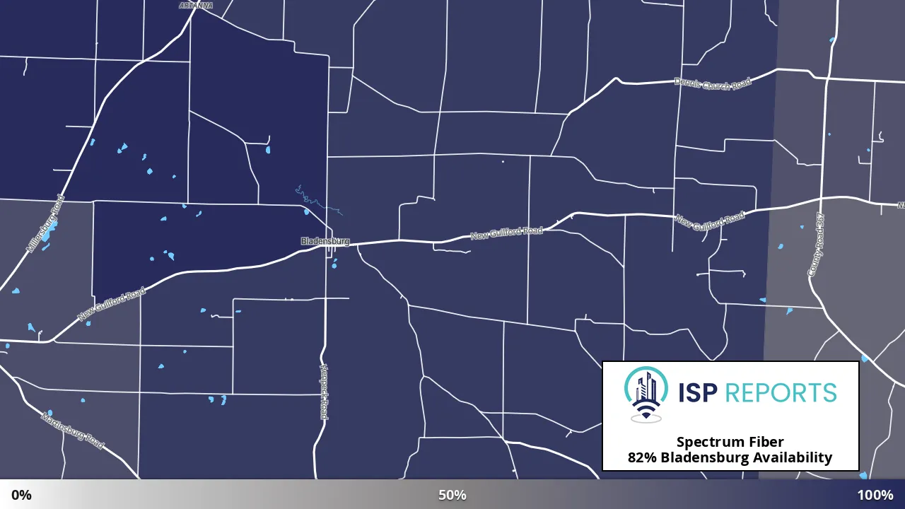 Bladensburg, OH map of internet availability