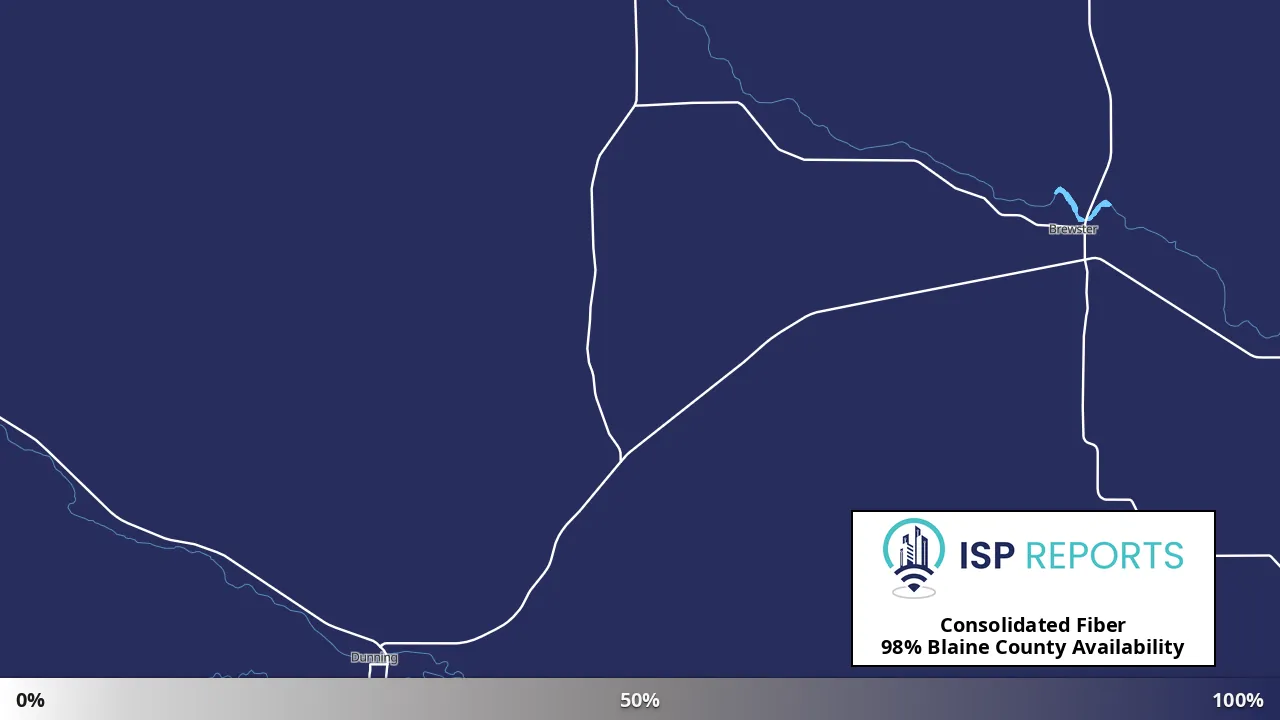 Blaine County, NE map of internet availability
