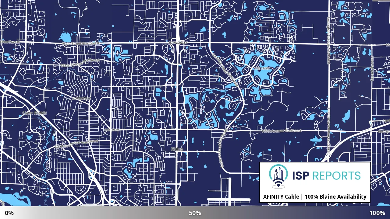 Blaine, MN map of internet availability