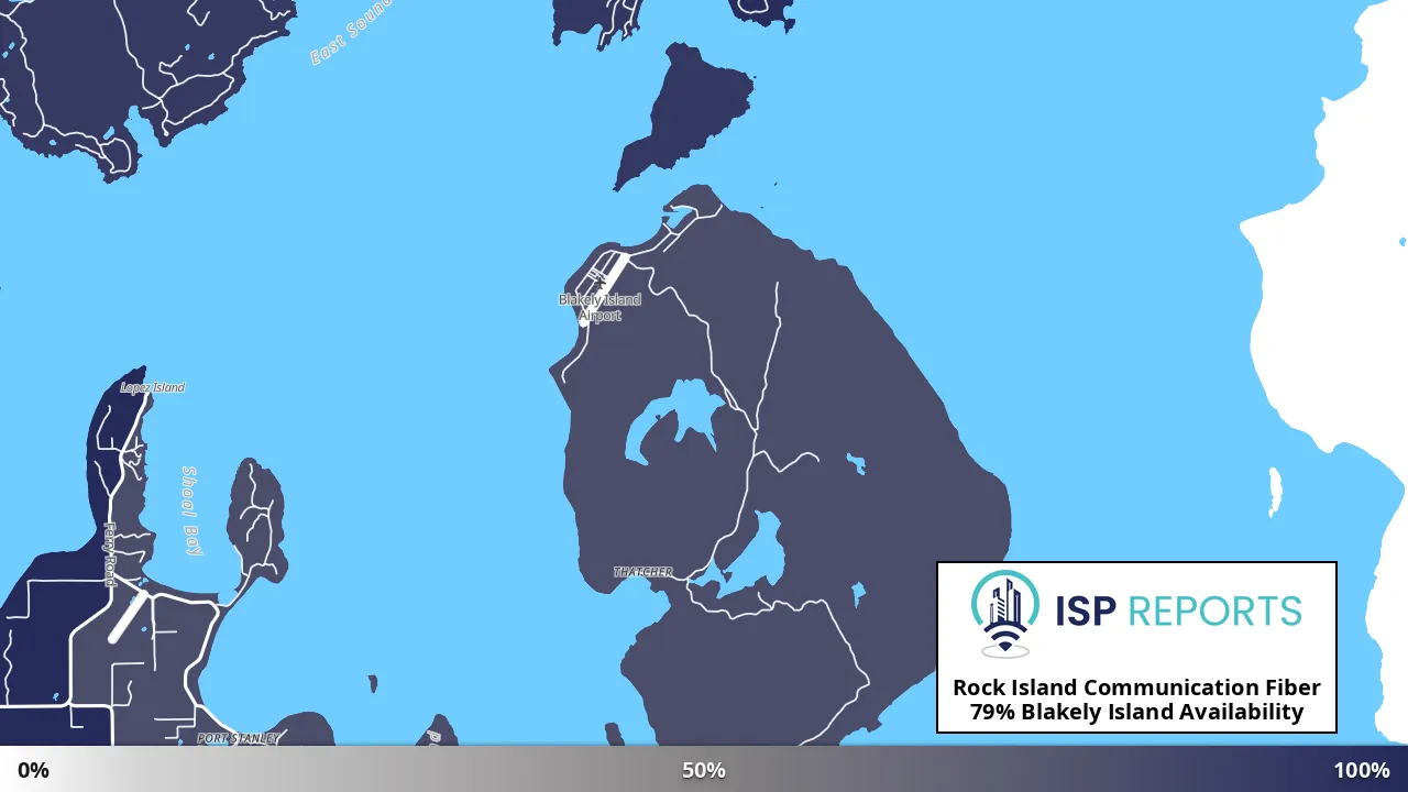 Blakely Island, WA map of internet availability