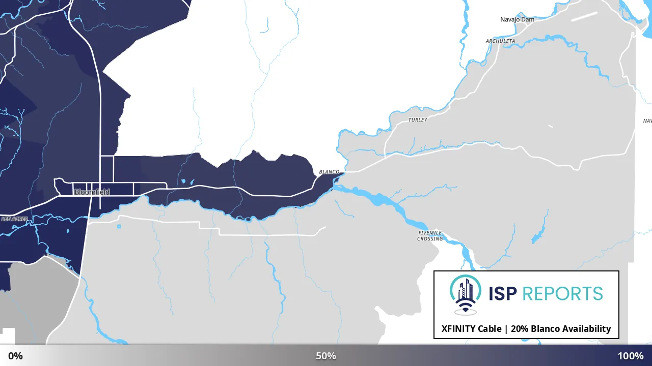 Blanco, NM map of internet availability
