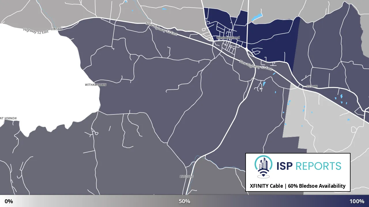 Bledsoe, TN map of internet availability