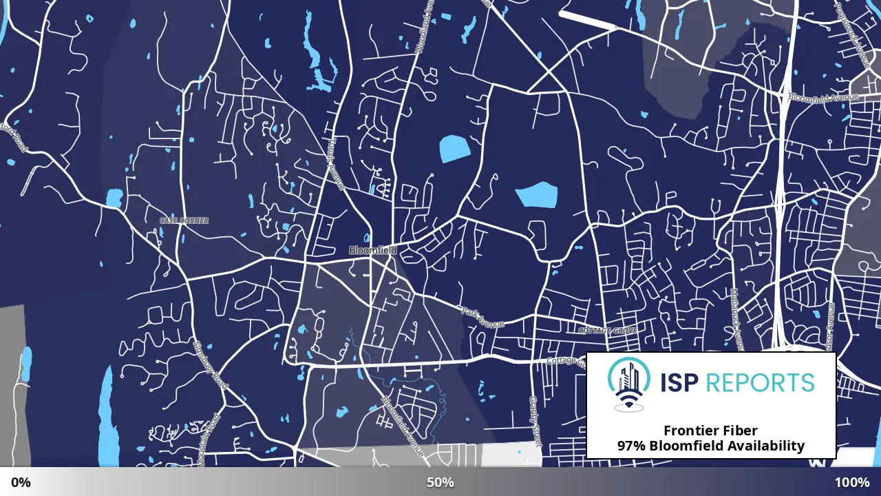 Bloomfield, CT map of internet availability