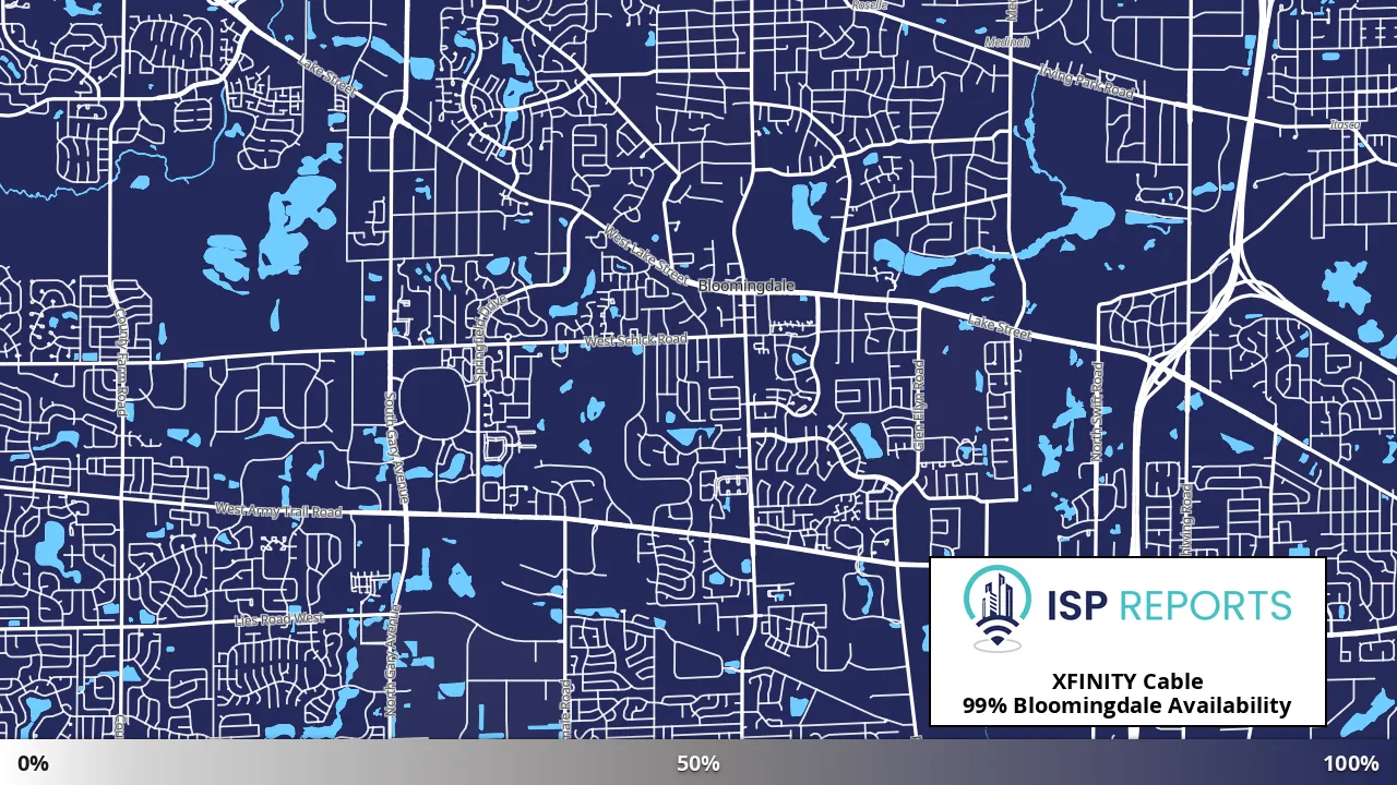 Bloomingdale, IL map of internet availability