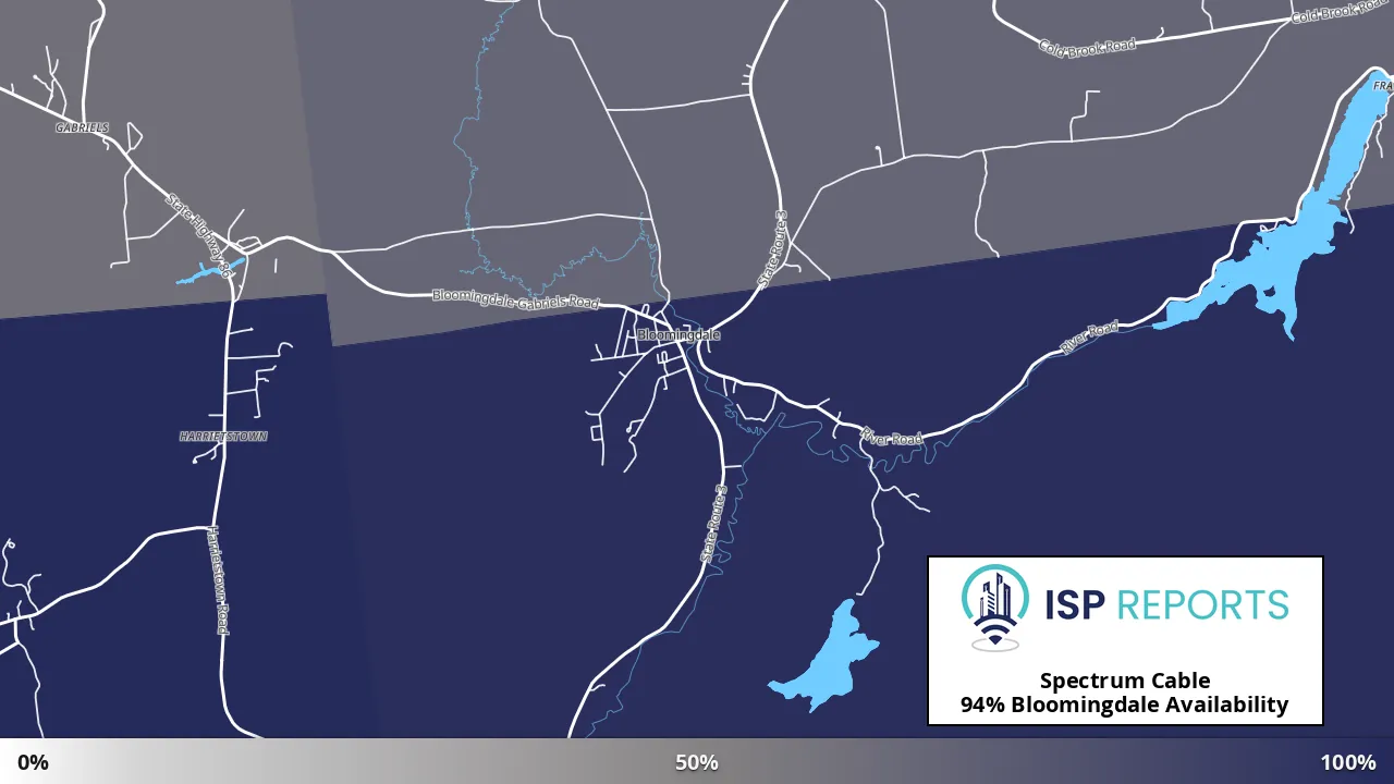 Bloomingdale, NY map of internet availability