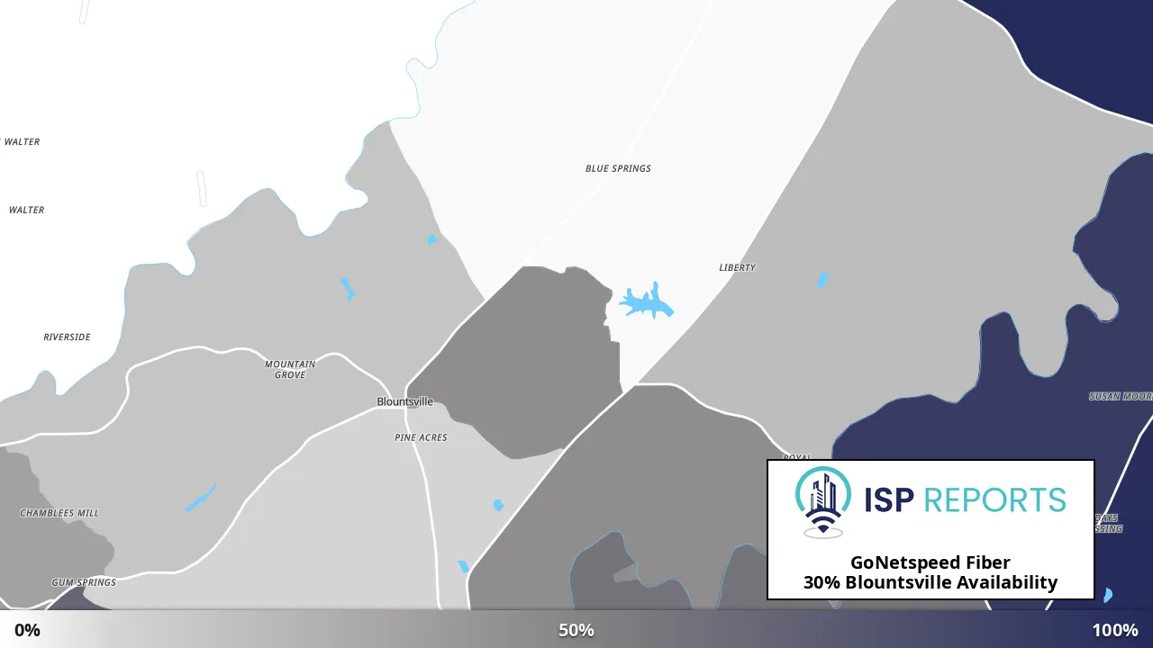 Blountsville, AL map of internet availability