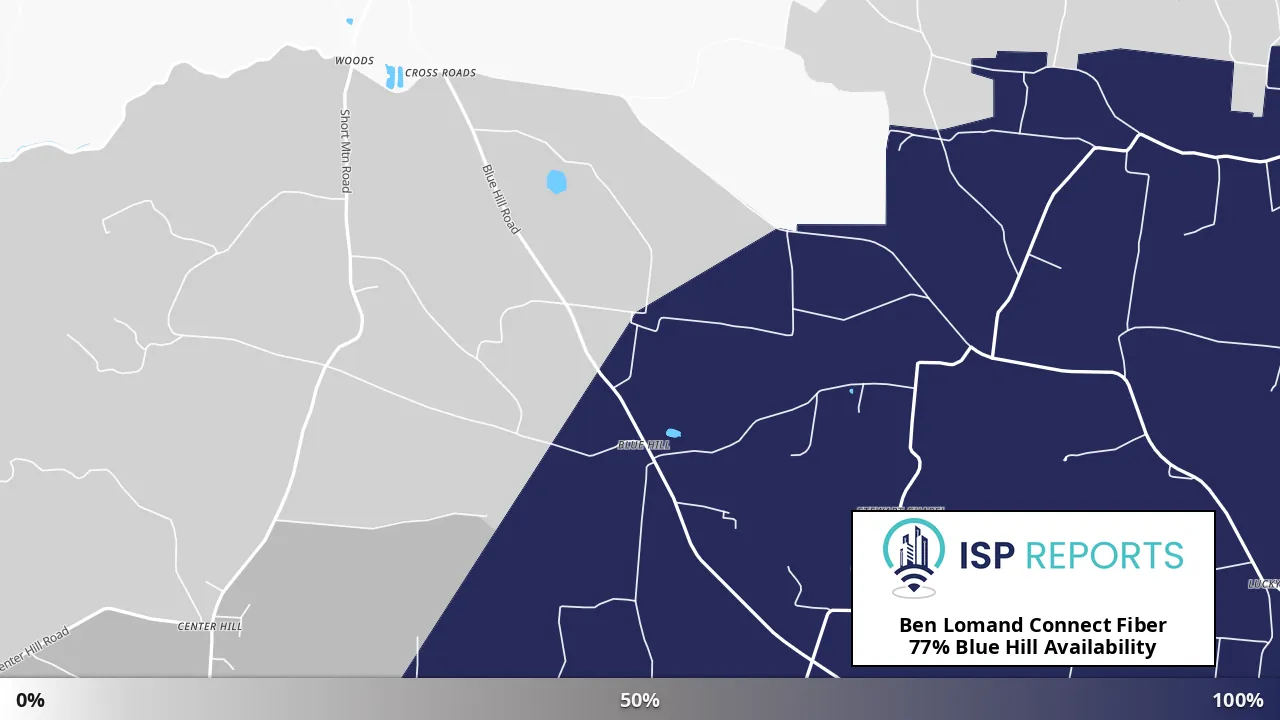 Blue Hill, TN map of internet availability