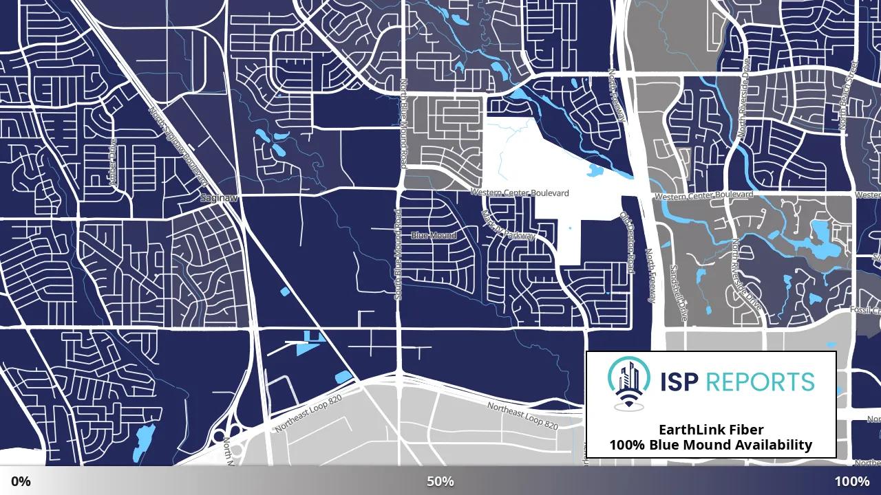 Blue Mound, TX map of internet availability