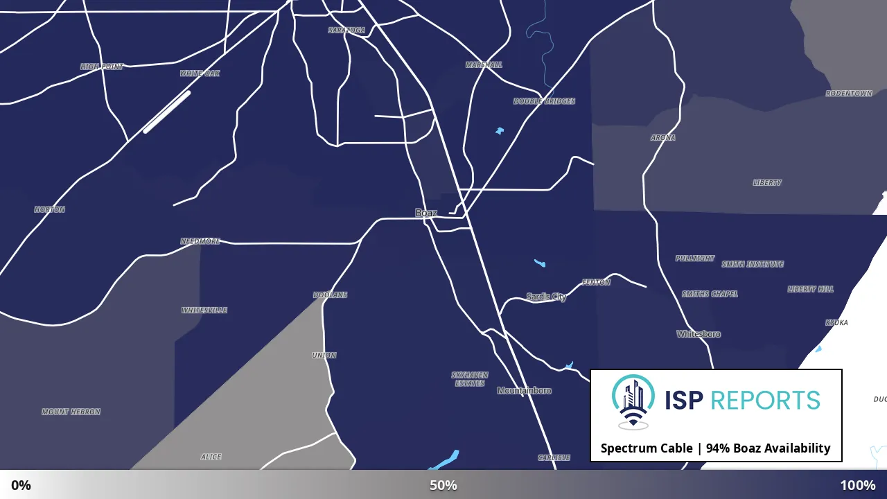 Boaz, AL map of internet availability