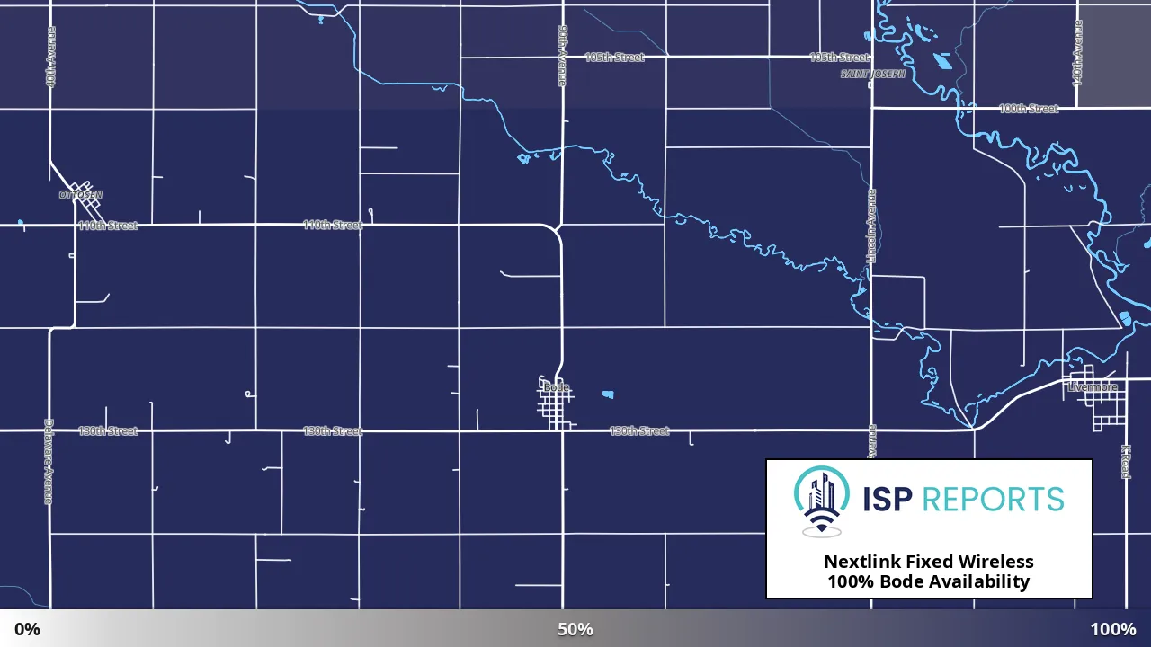 Bode, IA map of internet availability