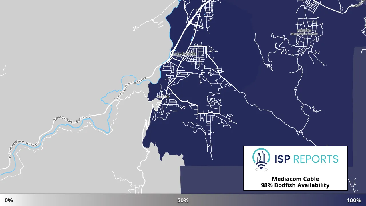 Bodfish, CA map of internet availability