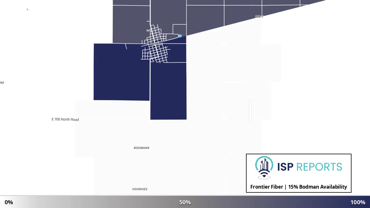 Bodman, IL map of internet availability