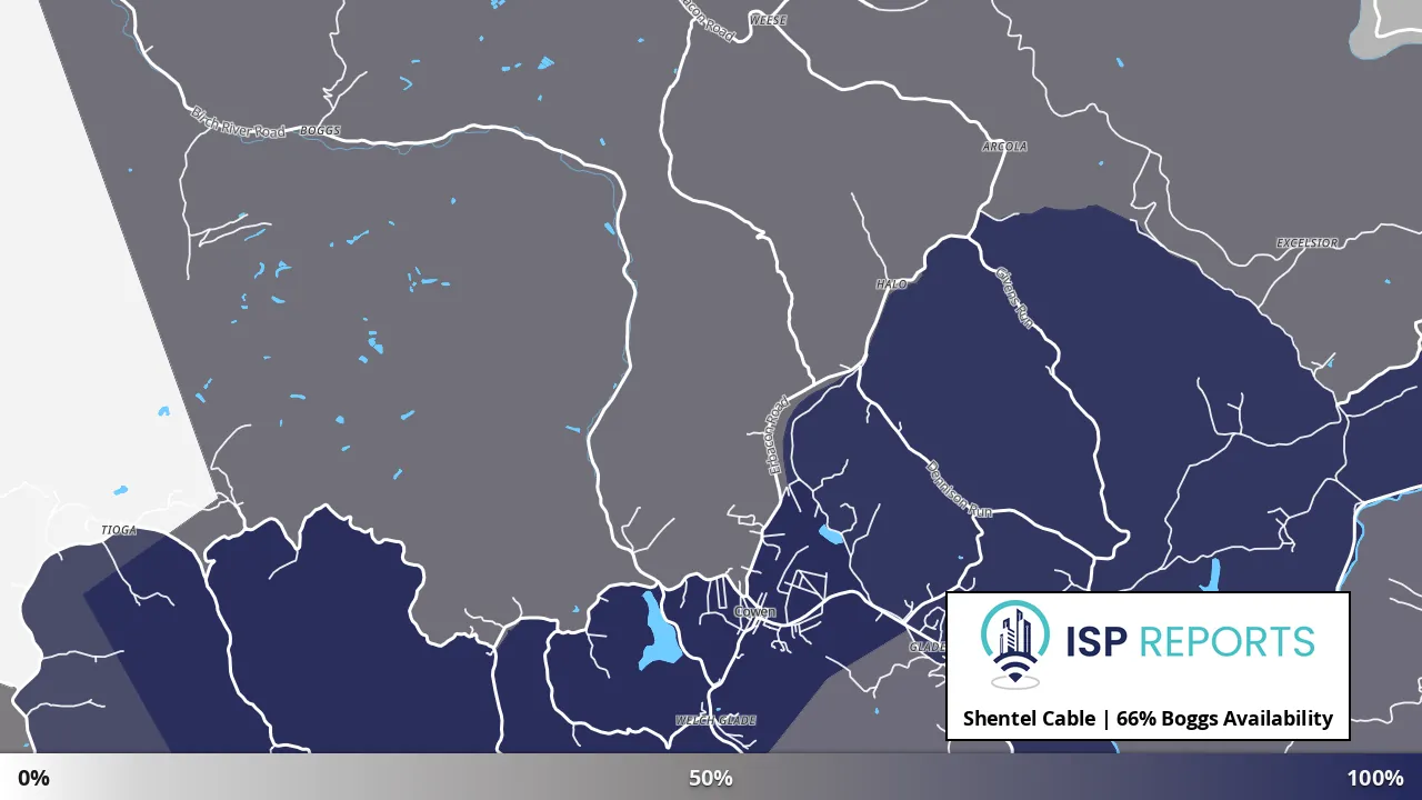 Boggs, WV map of internet availability