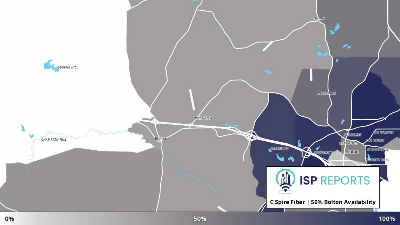 Bolton, MS map of internet availability