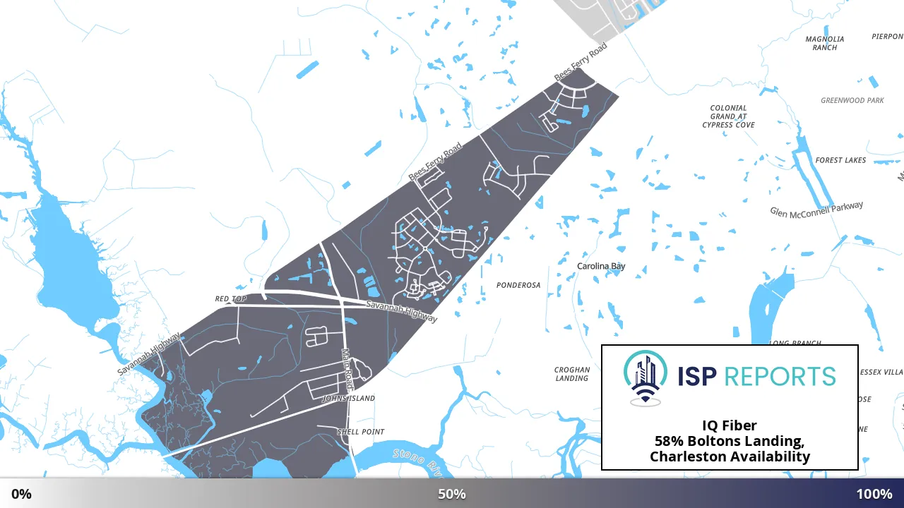 Boltons Landing, Charleston, SC map of internet availability