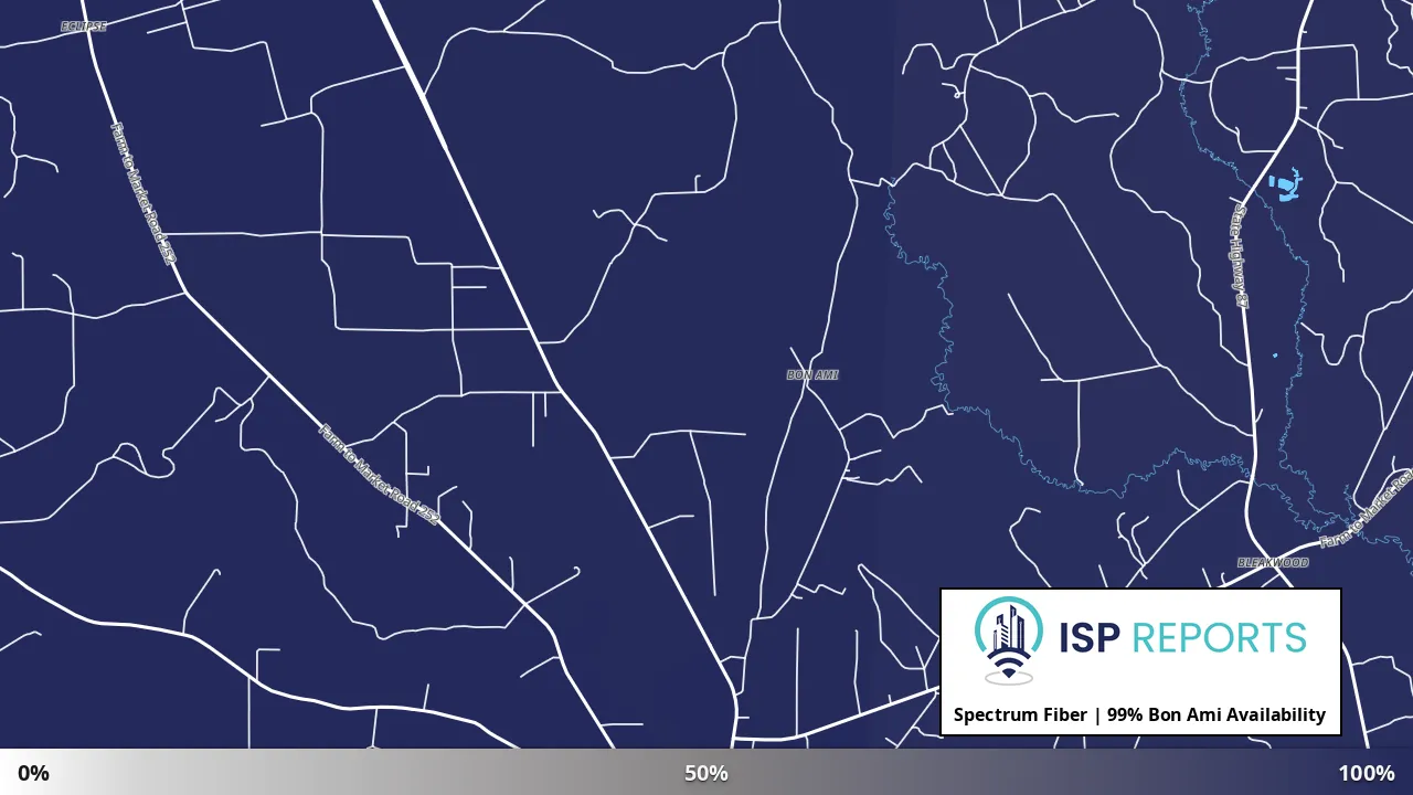 Bon Ami, TX map of internet availability