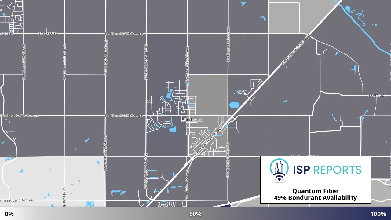 Bondurant, IA map of internet availability