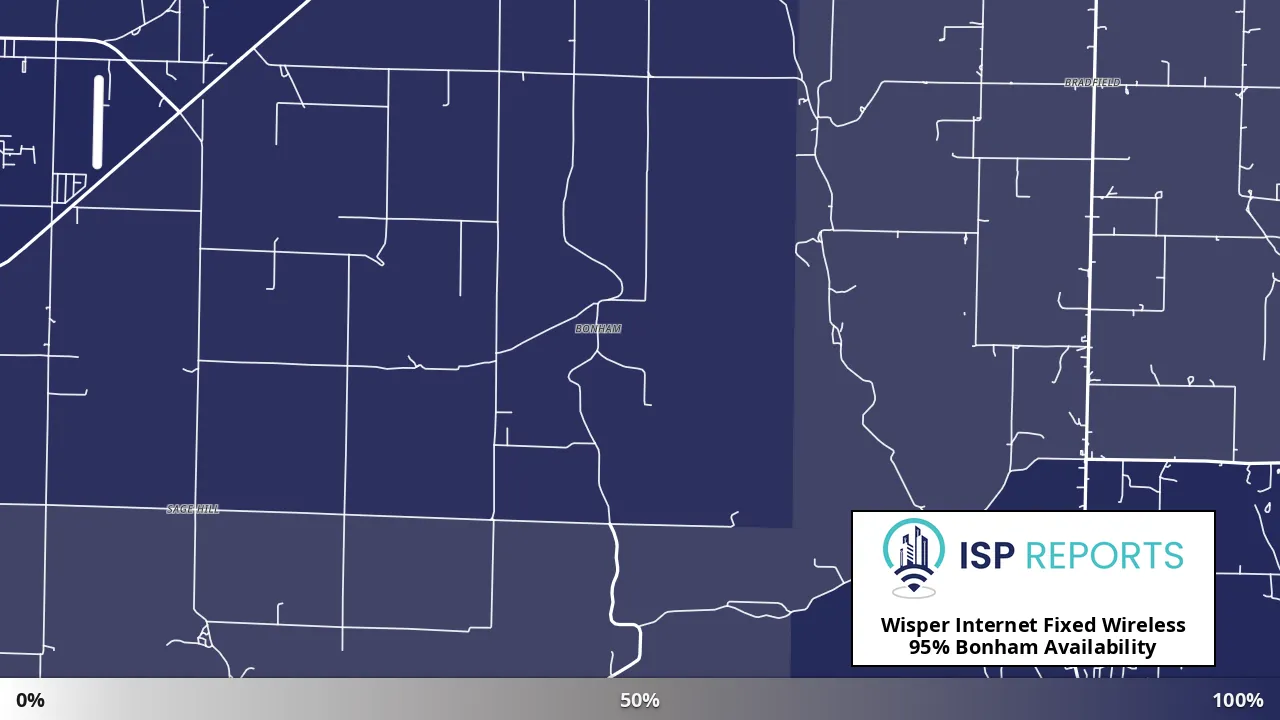 Bonham, MO map of internet availability