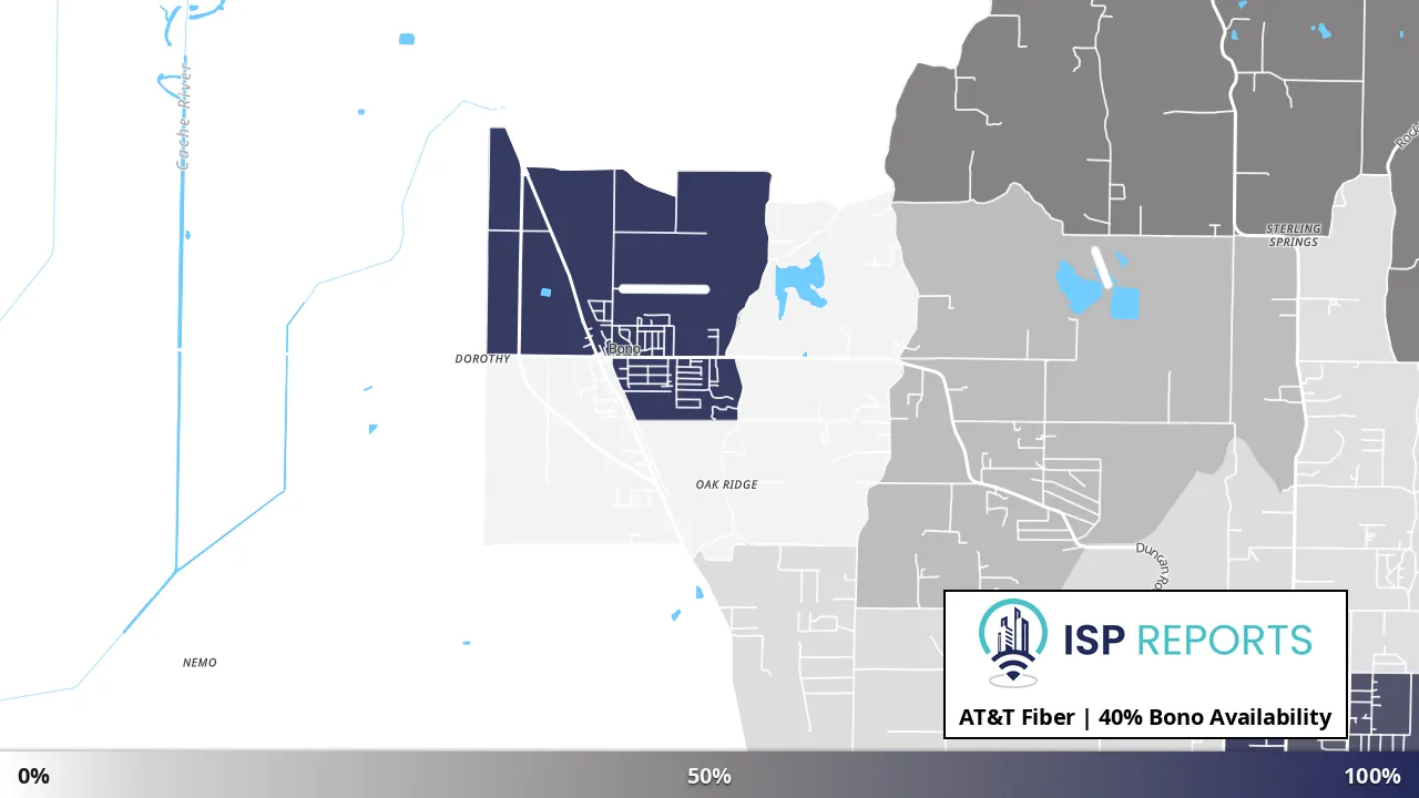 Bono, AR map of internet availability