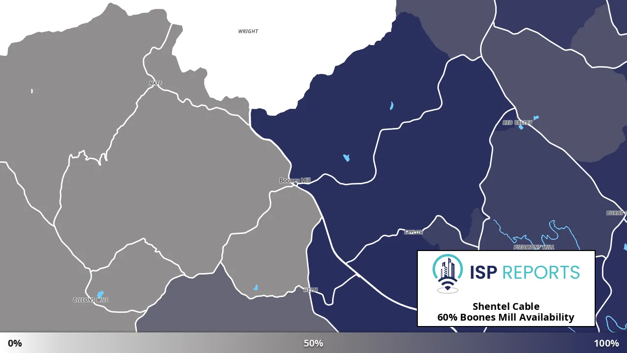 Boones Mill, VA map of internet availability