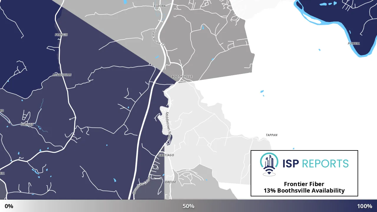 Boothsville, WV map of internet availability