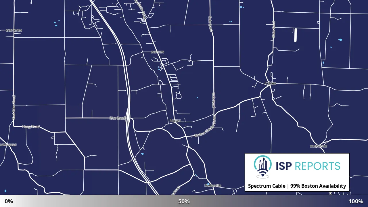 Boston, NY map of internet availability