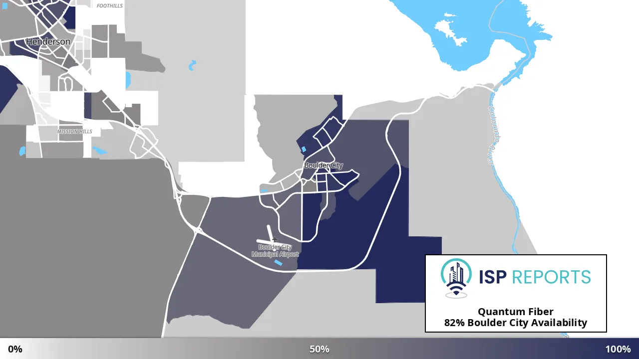 Boulder City, NV map of internet availability
