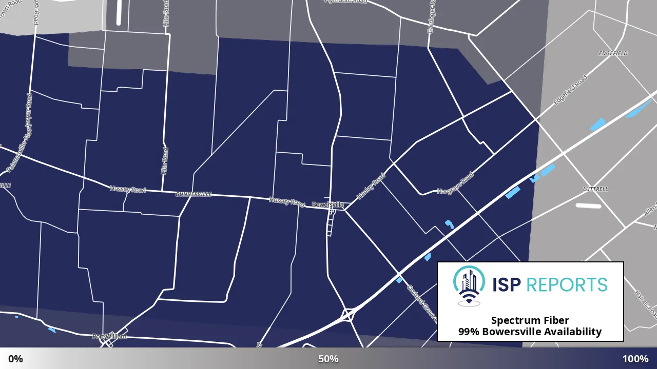 Bowersville, OH map of internet availability