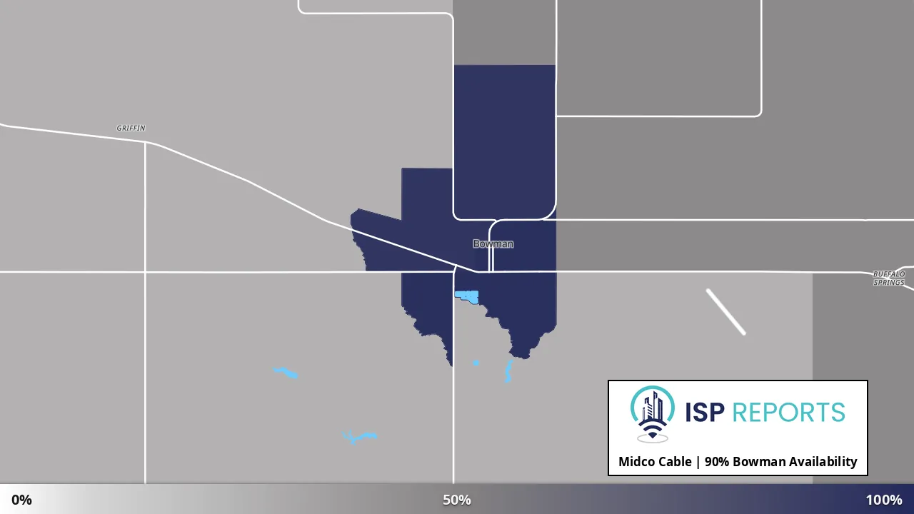 Bowman, ND map of internet availability