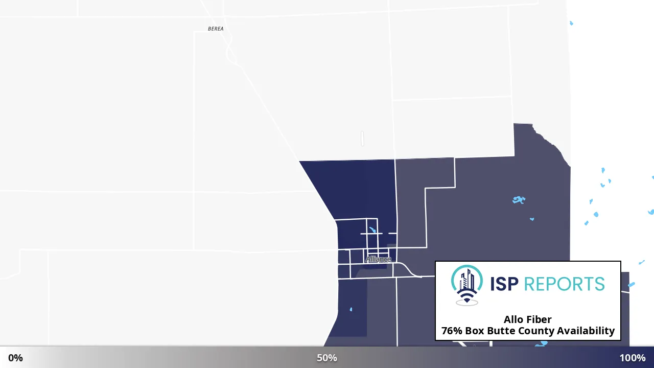 Box Butte County, NE map of internet availability