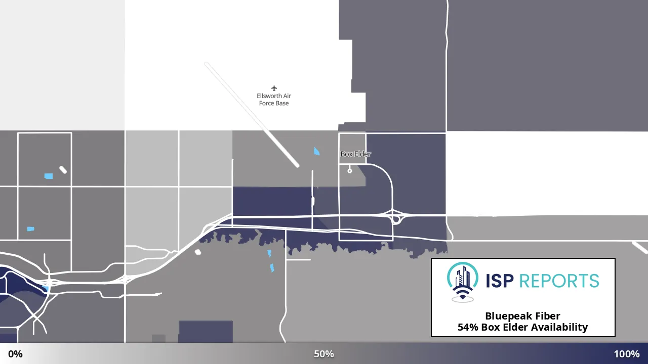 Box Elder, SD map of internet availability