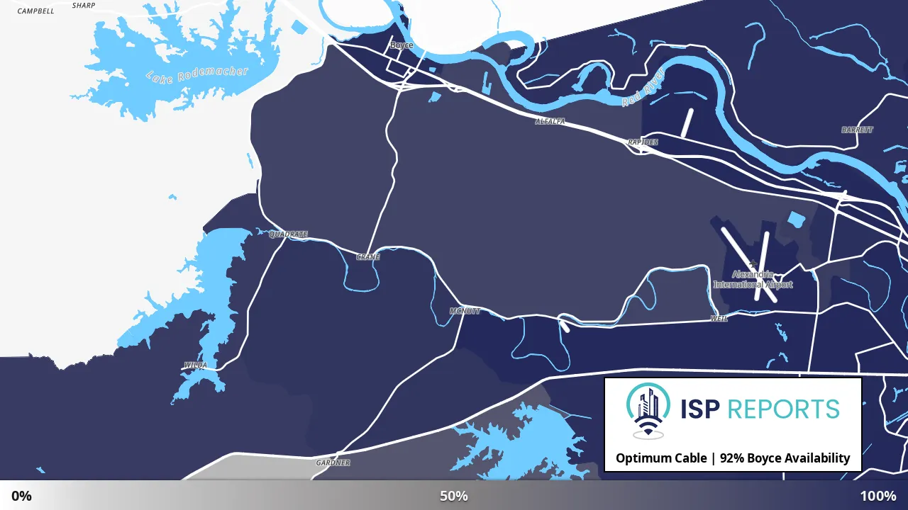 Boyce, LA map of internet availability