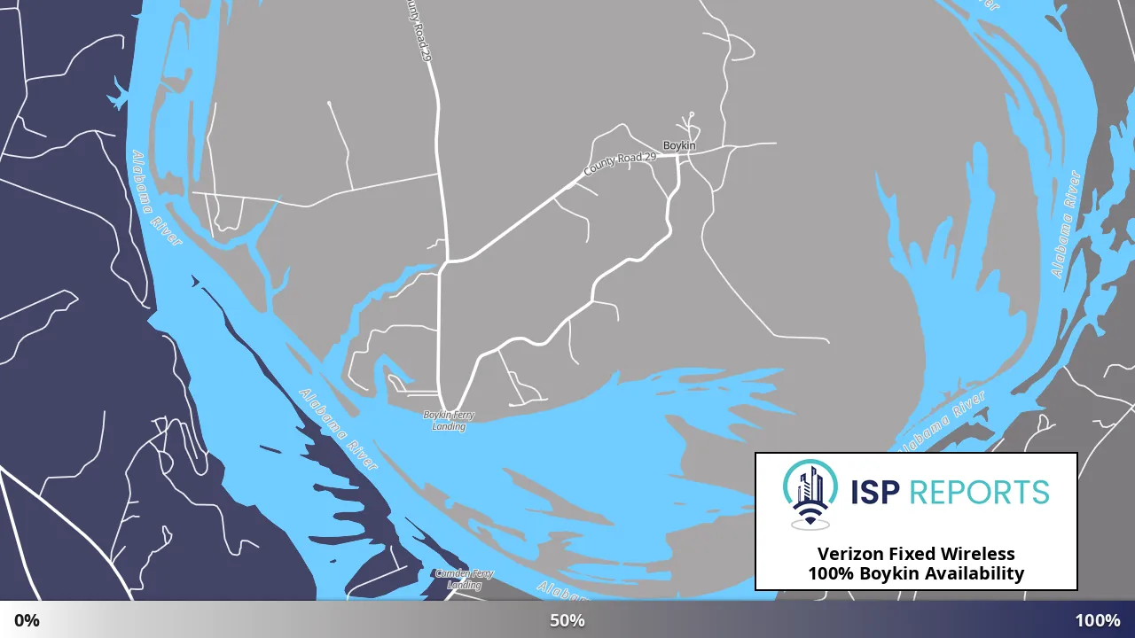 Boykin, AL map of internet availability