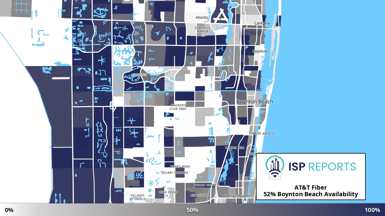 Boynton Beach, FL map of internet availability