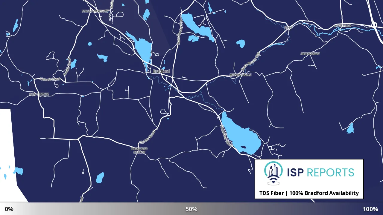 Bradford, NH map of internet availability