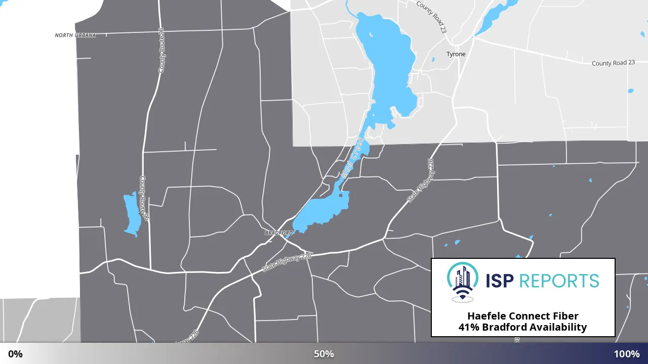 Bradford, NY map of internet availability