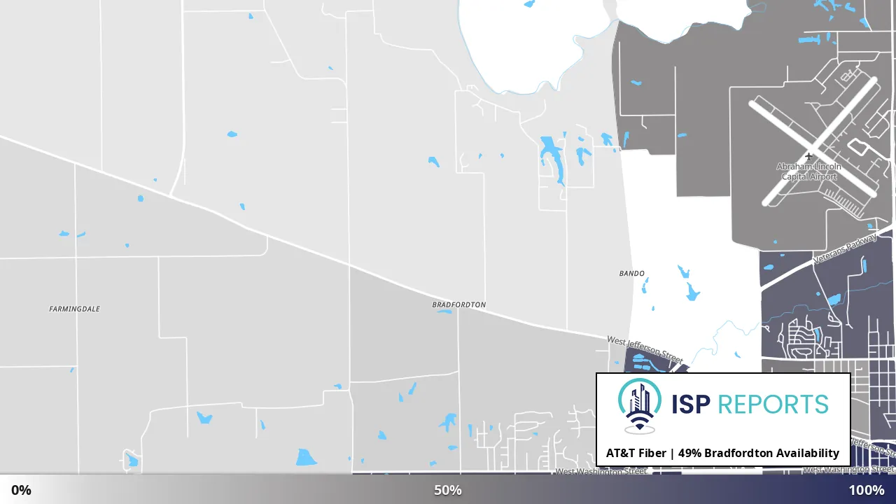Bradfordton, IL map of internet availability