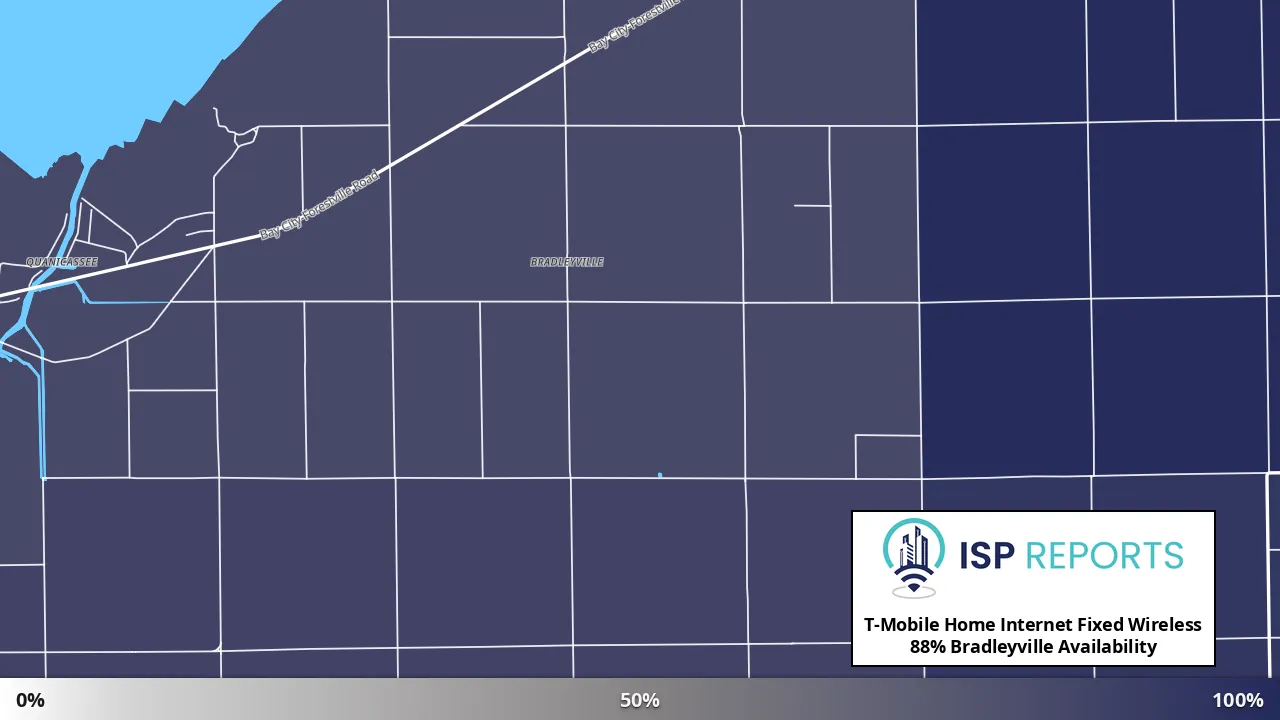Bradleyville, MI map of internet availability