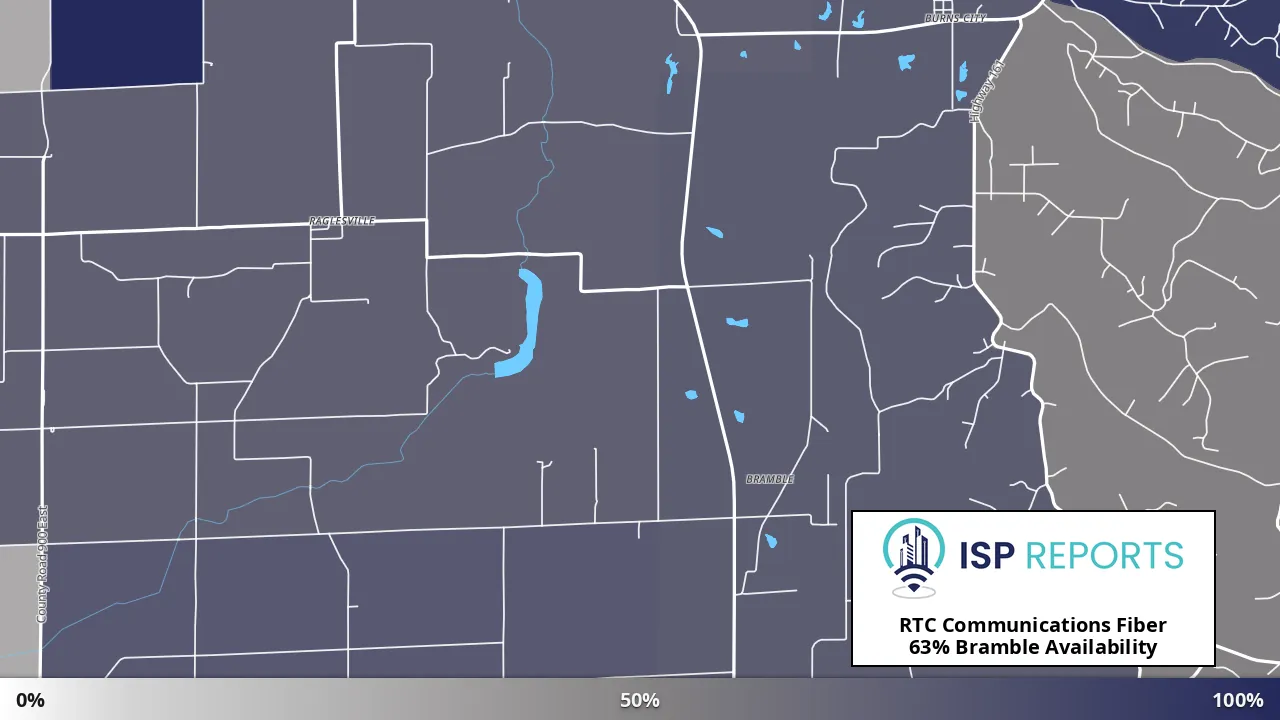 Bramble, IN map of internet availability